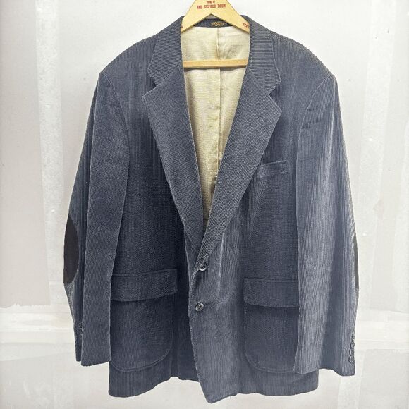 Vintage Woolrich Gray Corduroy Men’s Blazer w/ Brown Elbow Patches 46L 60s 70s - Picture 1 of 9